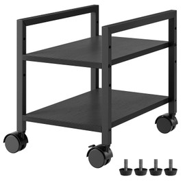 HOOBRO PC Stand, 2-Tier PC Tower Stand Fits Most PC, PC Stand for Floor, Height Adjustable, Computer Tower Stand Under Desk, CPU Stand with Wheels, for Home Office, Black BB11CJ01