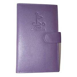 EMVY Leather Golf Scorecard Holder with gift bag - UK and European style (Pur[ple)