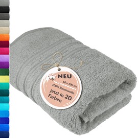 Lashuma Absorbent Cotton Hand Towel 50 x 100 cm London Terry Towelling Men's Grey Stone
