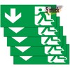 Emergency Exit Sign, Pack of 5, Premium Stickers, 24 cm