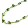Avalaya Long Lime/Green Glass Bead, Sea Shell Nugget Necklace/ 100cm