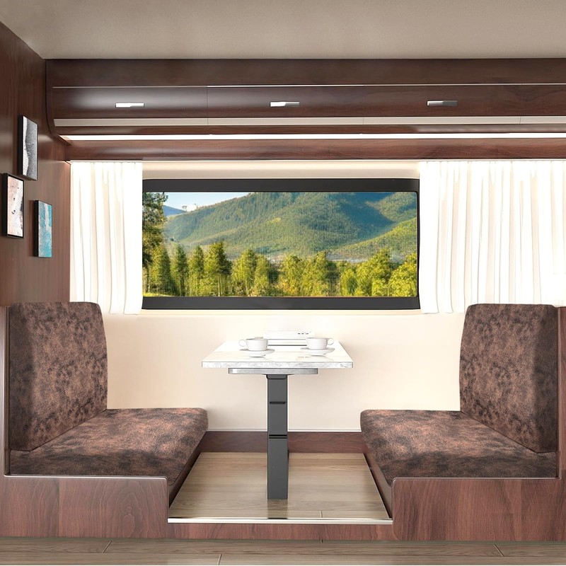 ANARACHON Leather Look RV Camper Dinette Cushion Covers, Washable RV