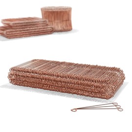 Heimfleiss® Thumb Wire Concrete Binding Wire 1.0 x 100-160 mm (Pack of 500) – Copper-Plated Binding Wire in 250, 500 & 1000 Bundles – Eyelet Wire Drill Wire for Drill Device & Threading Pliers – Wire