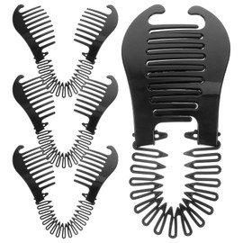 minkissy 4pcs Banana Hair Clips for Women Double Comb Hair Clip Banana Clips Hair Fishtail Hair Clip Hair Clips for Styling Sectioning Banana Comb Miss Plastic To Weave Accessories