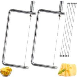 Cheese Slicer Accessories Kitchen Knife Cheese Cutter Stainless Steel Components - Great for Making Giftable Cheese Cutting Boards with This Cheese Slicer Kit(2Slicer+6pcsWires)