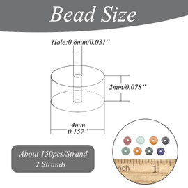 THEDAYEE 300pcs Natural Black Obsidian Spacer Beads 2mmx4mm Small Semi Precious Stone Heishi Disc Rondelle Loose Gemstone Beads for Jewelry Making Bracelets Crafts Beading Design