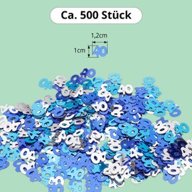 GoldRock Confetti 40th Birthday Men Women Decoration Blue Confetti 40th Birthday Women Man, Table Decoration 40th Birthday Women, Confetti Decoration 40th Birthday Years, Gifts for 40th Birthday,