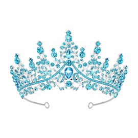 Schmoopy Tiara Crown for Women, Hair Accessories for Party Wedding (B-Blue)