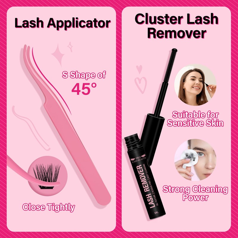 Lash Extension Kit Lash Clusters Kit with 168 Pcs Individual