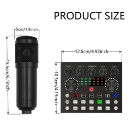Podcast Equipment Bundle for 2 People, Studio Condenser Microphone, Voice Changer with BM-800 Podcast Microphone, Recording, Singing, Streaming