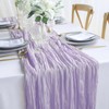 Newthinking 4 Packs Cheesecloth Table Runner, 10 ft Purple Cheesecloth