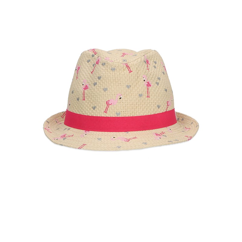 Sterntaler Girls' Children's Straw Hat Flamingo Hat, sand