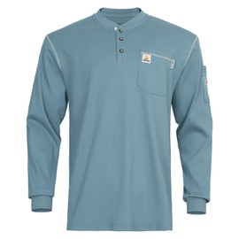 VANLENS FR Shirts for Men Flame Resistant Shirt 5.5oz 100% Cotton Light Weight CAT2 Fire Retardant Henley Shirts
