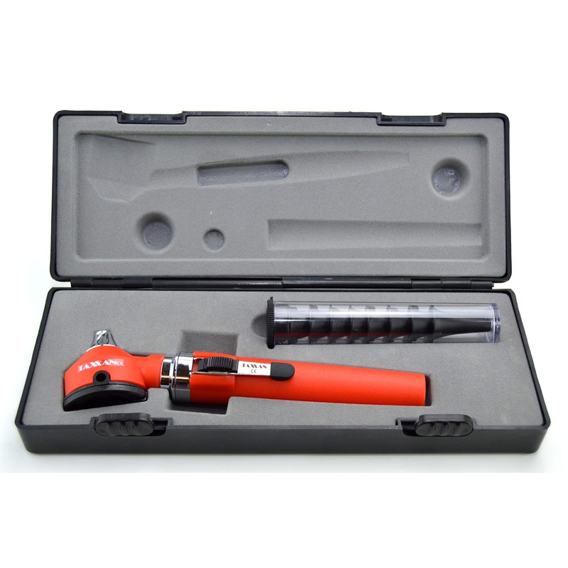 TAXXAN Fiber Optic Otoscope Set RED in CASE ENT Diagnostic