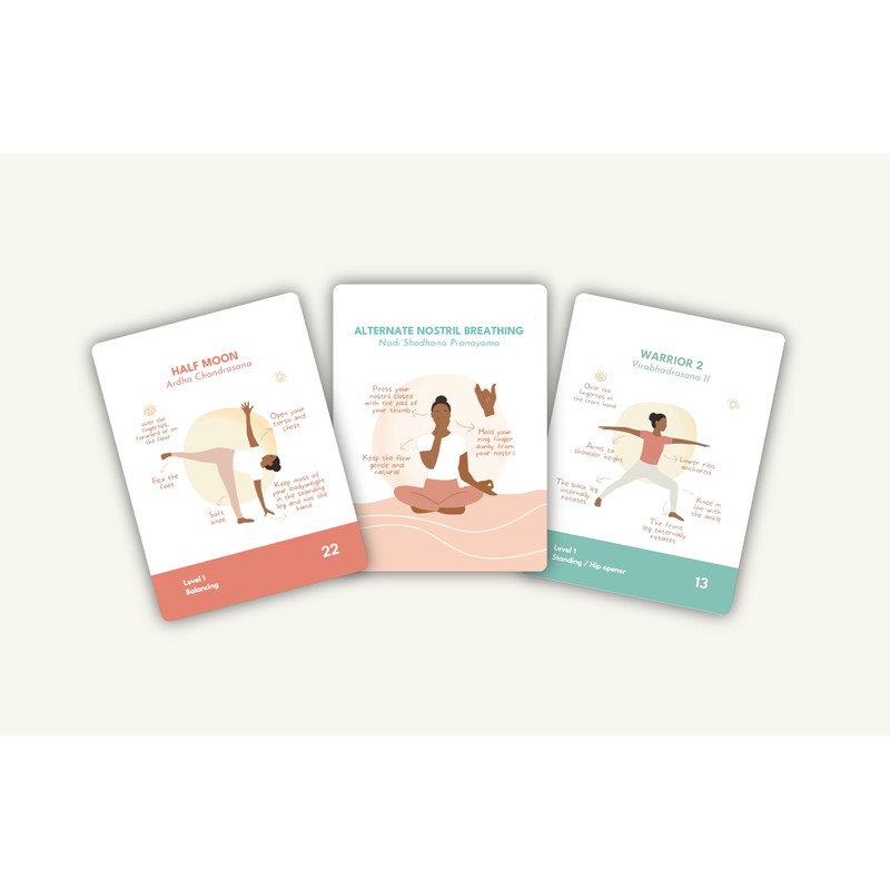 Holistic Atelier Yoga Asanas Card Deck with 70 Cards with