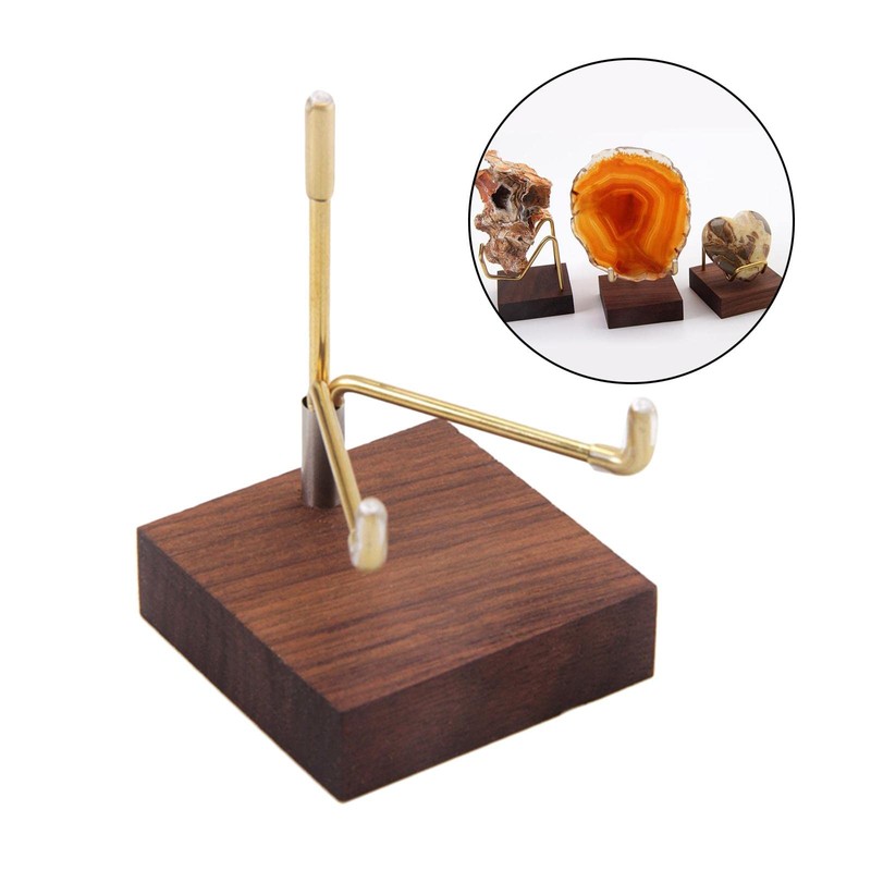 Perfeclan Wooden Display Stand for Fossils, Rocks, Geode, Agate, Crystals,