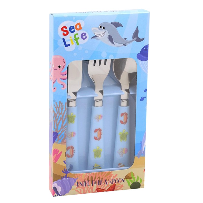 Children's Sea Life Design Melamine Tableware (Plate Bowl Cup Cutlery