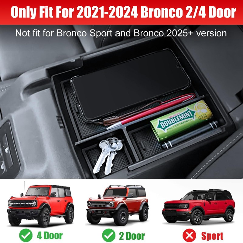 EVGoXMods Center Console Organizer Compatible with Ford Bronco 2/4 Door