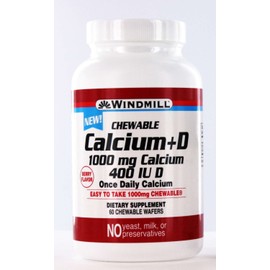 Windmill Calcium +D 1000mg Calcium 400 Iu D Chewable Wafers - 60 Ea