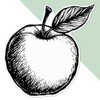Large 210mm 'Apple with Leaf' Permanent Sticker Decal for Cars/Windows/Bins/Walls