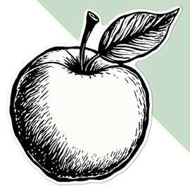 Large 210mm 'Apple with Leaf' Permanent Sticker Decal for Cars/Windows/Bins/Walls etc (DW00129266)