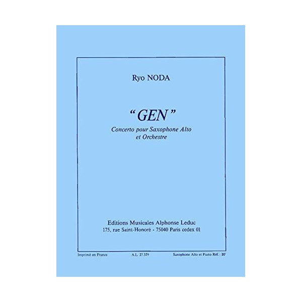 Ryo Noda: Gen (Saxophone-Alto & Piano)