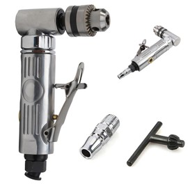 1/4 High Speed 90 Degree Angle Air Drill, Right Angle The Grinder, Pneumatic Drilling Tools with Socket Wrench, Reversible Right Angle Air Drills, Idle Speed 15000rpm, for Use in Confined Spaces