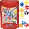 Fruidles Multicolor Swirl Tattoo Lollipop, Blue, Orange, Yellow, Purple, Red