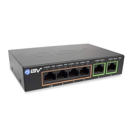 BV-Tech 6 Port PoE+ Switch 4 PoE+ Gigabit Ports with 2 Gigabit Uplink – 60W – 802.3at + 1 High PowerPort | Desktop Fanless Design | Sturdy Metal Housing