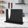 THMINS Black Magnetic Knife Block, Double-Sided Magnetic Knife Holder Universal