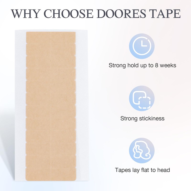 DOORES Tape Extensions Kleber doppelseitige Klebebänder für Haarverlängerungen mit starkem