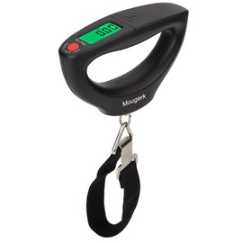 Mougerk 110lb 50kg Portable Digital Hanging Luggage Weight Scale Postal Scales, 2 AAA Batteries (Not Included) (Black)