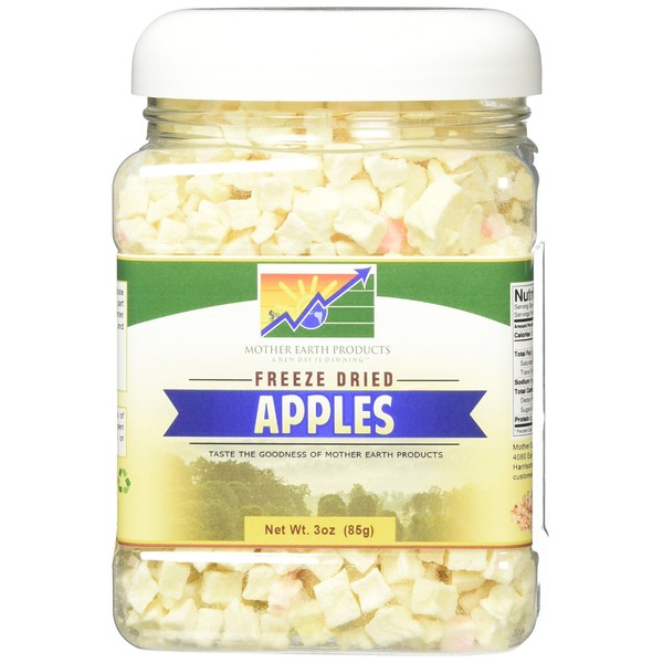 Mother Earth Products Freeze Dried Apples, Net Wt 3oz (85g)