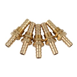 X AUTOHAUX Hose Nozzle 8 mm Brass Hose Connector Hose Connector Adapter Barb Connection for Air Water Fuel Line Pack of 5