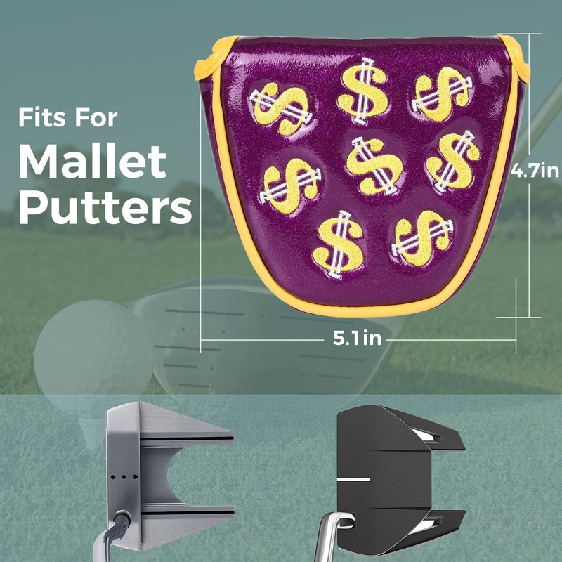 Studio Crafted Putt for Dough Golf Mallet Putter Cover Magnetic
