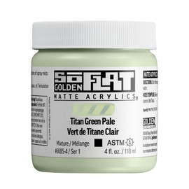 SoFlat Matte Acrylics by GOLDEN, Titan Green Pale, 4 fl. oz. Jar, Professional Acrylic Paint, Opaque