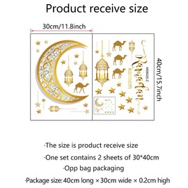 Ramadan Wall Decor Stickers, Islamic Muslim Wall Stickers Eid Mubarak Ramadan Decor Camel Lantern Moon Star Window Decal Ramadan Decorations for Home Living Room Bedroom Decorations Wallpaper