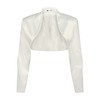 Bolerose Formal Satin Long Sleeve Bolero - off-white, size: m