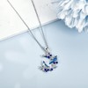 YAFEINI Blue Jay Necklace 925 Sterling Silver Bluejay Pendant Bird