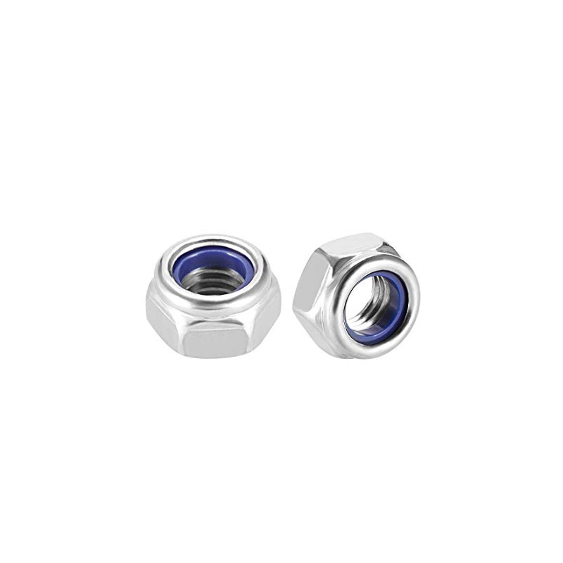 sourcing map Hex Lock Nuts - M8 x 1.25mm Stainless
