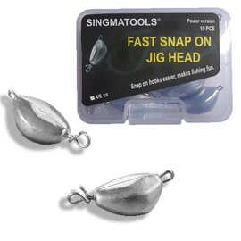 SINGMATOOLS Fast Snap on Swing Head Weight Dropshot Sinkers Jigheads for Weedless Jig Heads Fishing jig Swimbait jig Head w/o Hooks Offset Worm Hooks for Bass Fishing 1/2 1/4 4/6 1/8 3/8 3/16 1 OZ