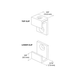 CRL Brass 5/8" Wide Mirror Clip Set