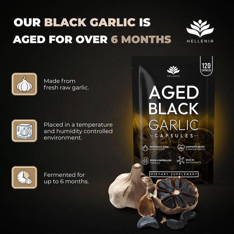 Aged Black Garlic 12,000mg - 120 Capsules | Black Garlic