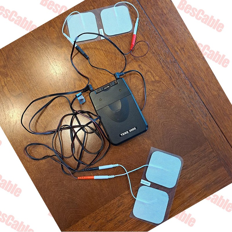 TENS Unit Electrodes Lead Wires: 3 Pieces BesCable 2mm Pin
