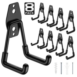 Cpais Garage Hooks,8 Pack 4.5x2.75 Inch Wall Mount Heavy Duty Garage Storage Hooks Organizer More Yard Equipment,Garden Tools Power Tools and for Hanging Hose Ladder