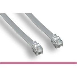 RiteAV - 13.7m RJ12/M to RJ12/M 6P6C Straight for Data Telephone Line Cable - Grey