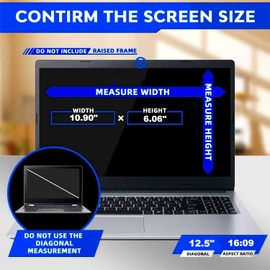 JiSiTeCai 12.5 Inch 16:9 Computer Privacy Screen Filter for Monitor - Privacy Shield and Anti-Glare Protector