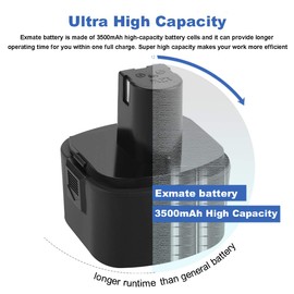 Exmate 2 Pack 12V 3500mAh Battery for Lincoln 1201 1242 1244 LIN-1201 LIN-1200 LIN-1240 LIN-1242 LIN-1244 12 Volt Ni-MH Battery Grease Guns Power Luber