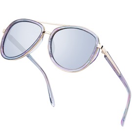 BIRCEN Polarized Sunglasses for Women UV - Protection Womens Retro Mirrored Shades with Acetate Frame BC2001