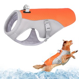 Dolahovy Dog Cooling Vest Harness,Breathable Mesh Dog Cool Jacket Adjustable Summer Dog Coat Reflective Safety Ice Clothes for Large Medium Small Dogs Walking Outdoor